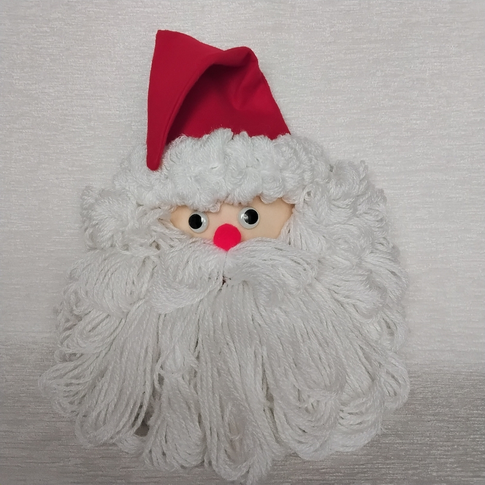 Festive Santa Claus Wall Hanging Christmas Decoration Handmade Folkart 90's